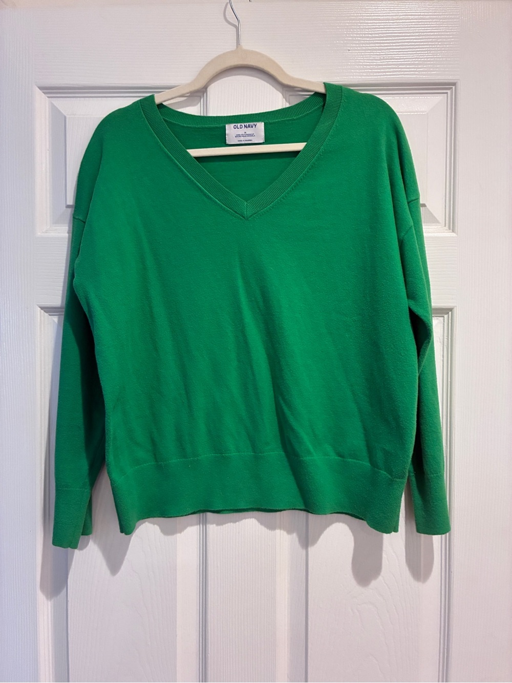 Old Navy Emerald Green V-Neck Women's Sweater